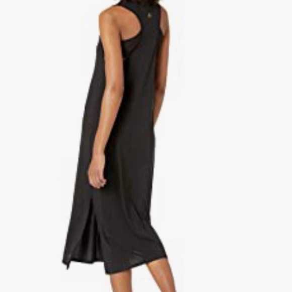 Sam Edelman Black Sleeveless Mesh Racerback MIDI Stretch Dress Women’s Small EUC - Picture 1 of 15